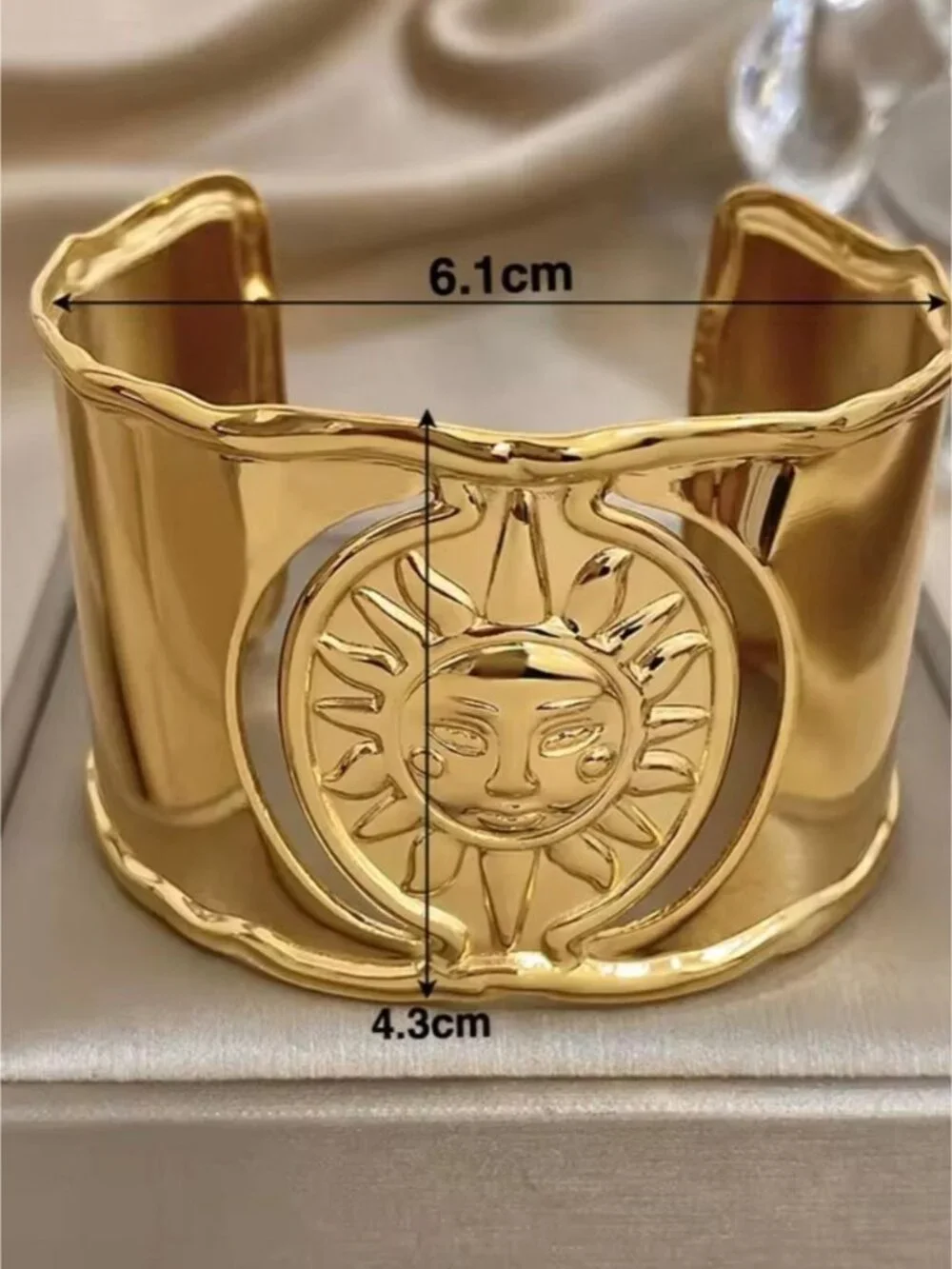 Gold Sun & Moon Cuff Bracelet
